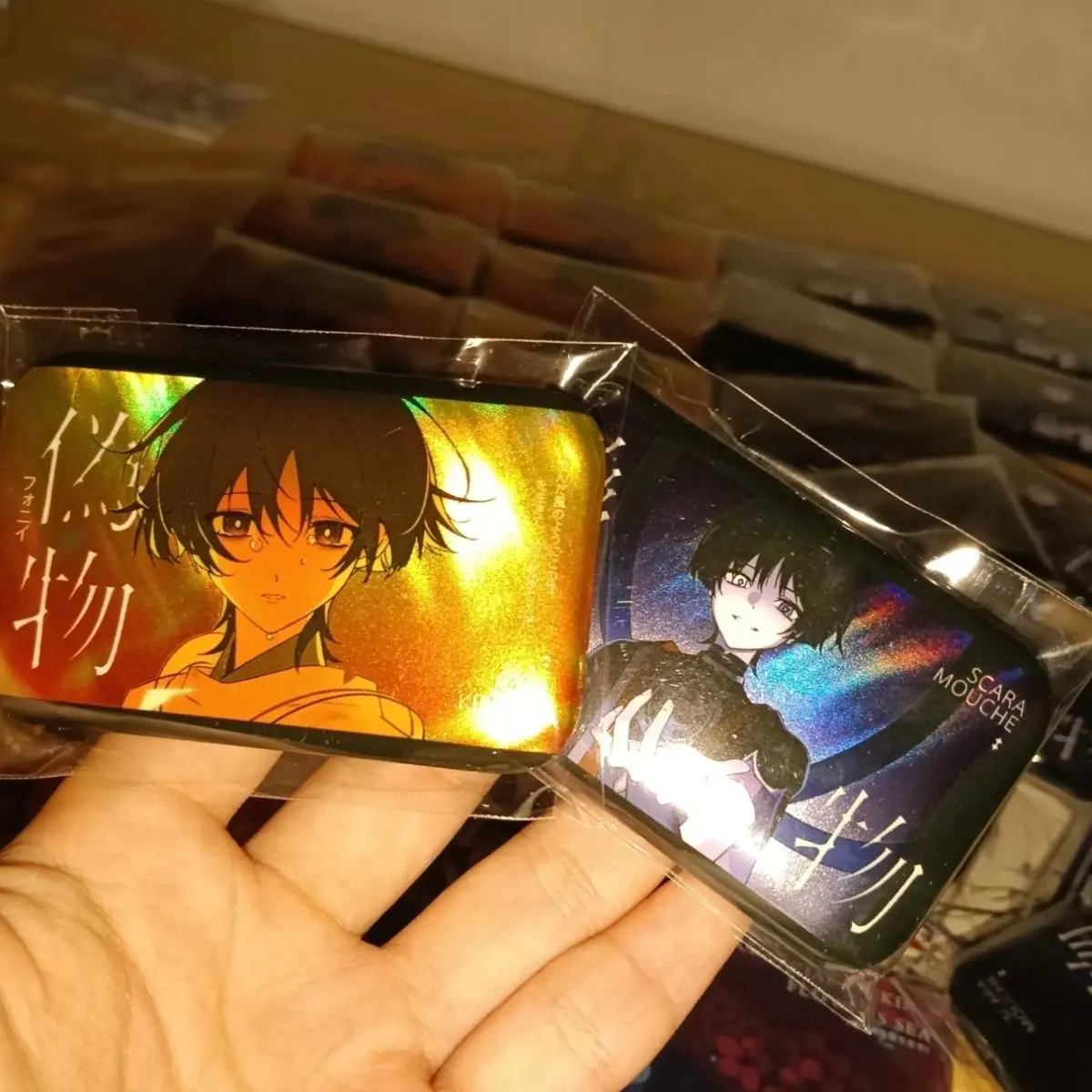 2Pcs/Set 2026 Wanderer Kabukimono Balladee Scaramouche Kunikuzushi Hat Guy Rectangle badge Brooch Pin Cosplay Badge Decoration