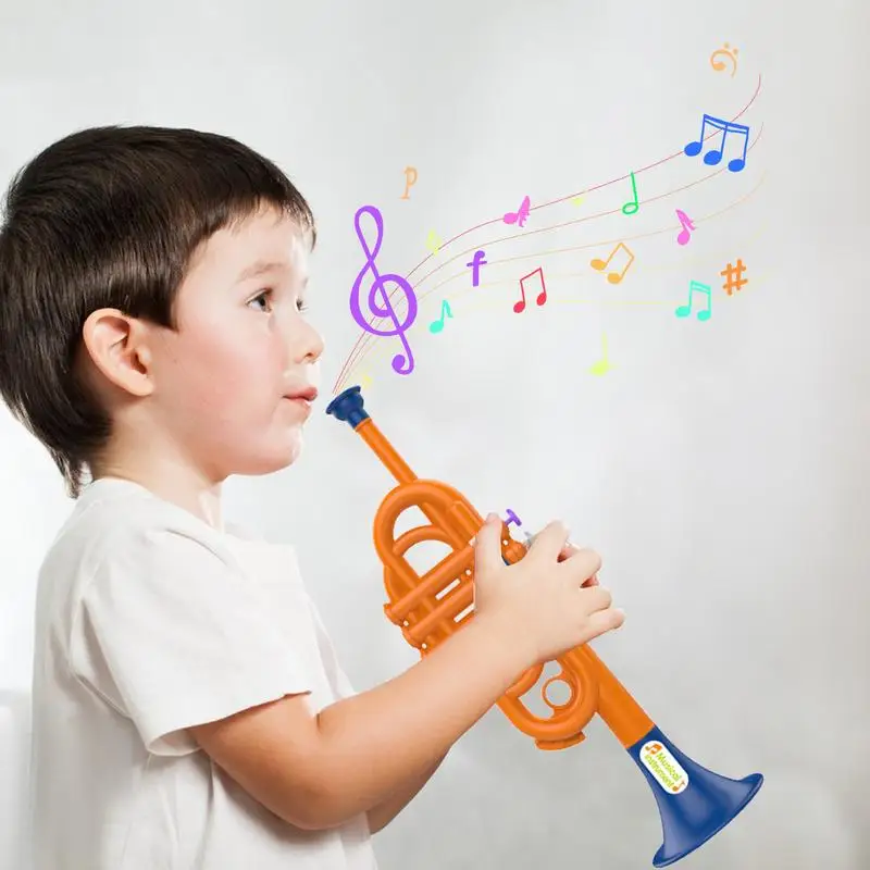 Trompeta de juguete para niños, instrumento Musical educativo simulado, instrumento para la primera infancia