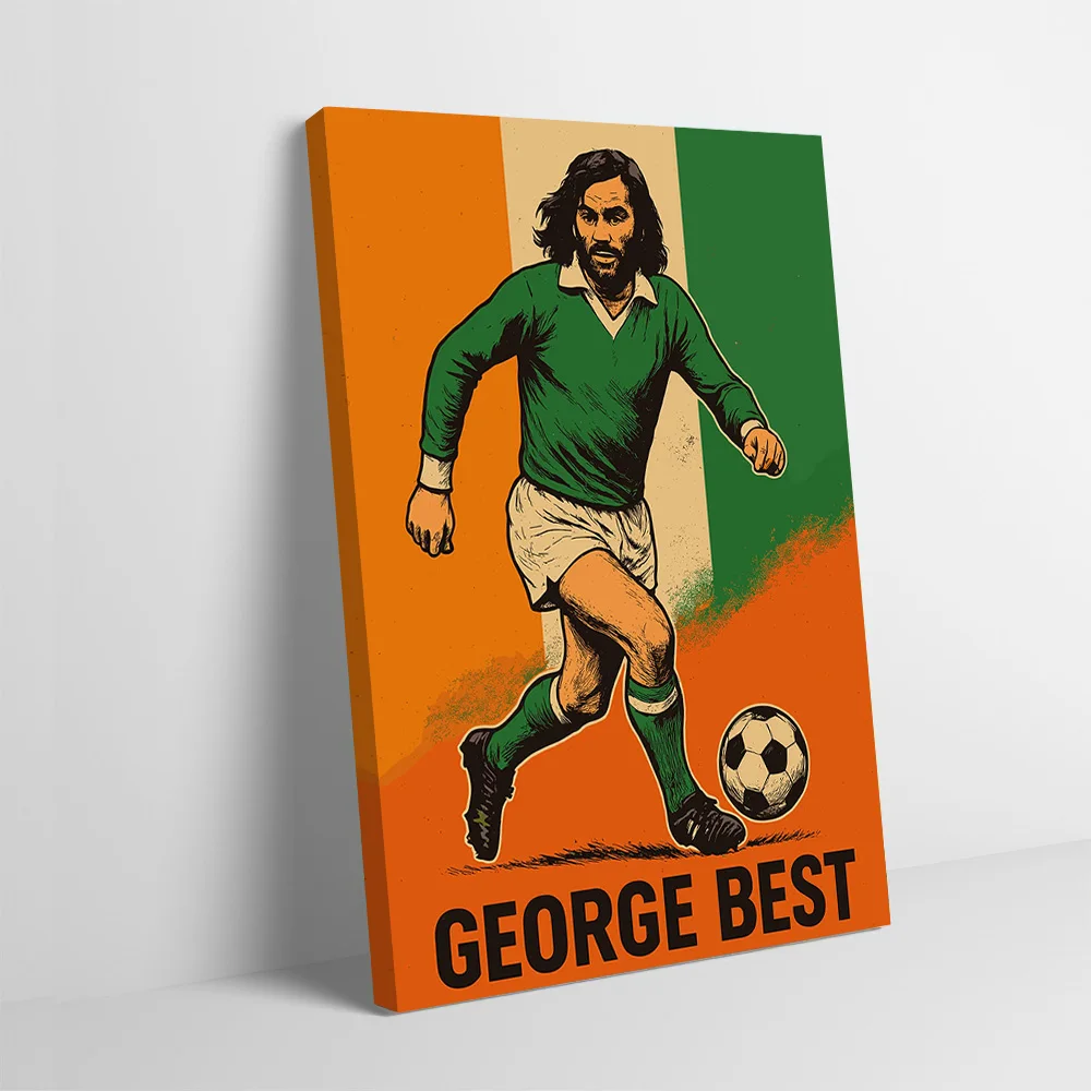 George Best Soccer Art Printing Poster Custom Pictures Wall Art Canvas Painting Gift for Room Decorating Interior Decoration