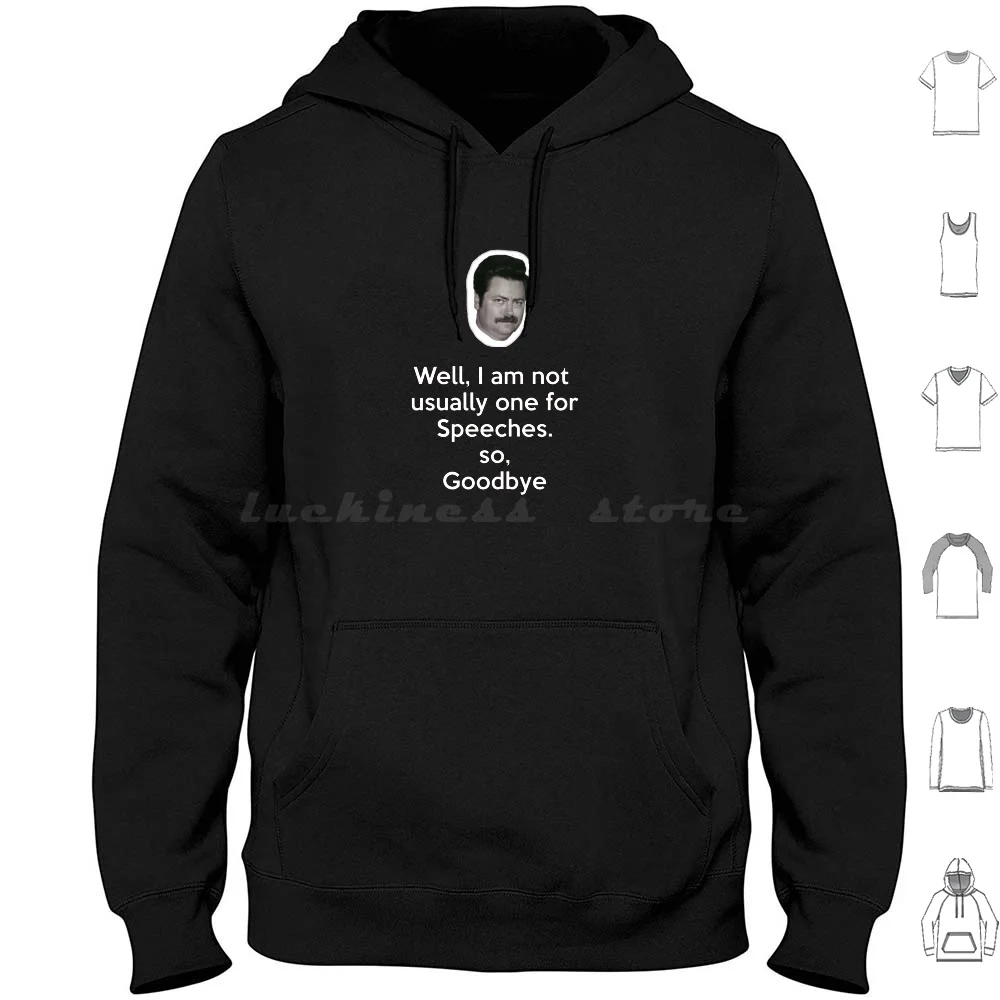 Speeches Hoodie cotton Long Sleeve Ron Swanson Ron Swanson Parks Rec Recreation Parks And Recreation Theronswanson Speeches