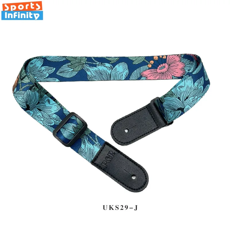 Retro Trendy Print Electric Guitar Strap Acoustic Guitar Shoulder Strap Instrument Accessories Ukulele Strap Guitar Accessories