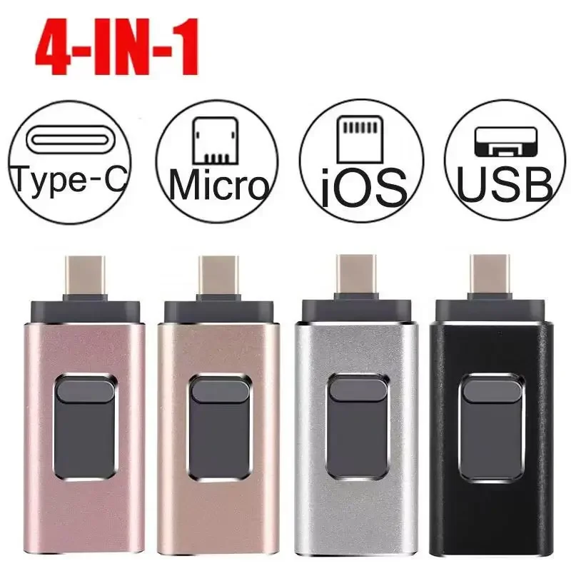 4in1 OTG Flash Drive 512 GB für iPhone USB 3.0 Flash Drive 2 TB 1T Android TYPE-C PenDrive Mobile Micro USB Memory Stick Drive NEU