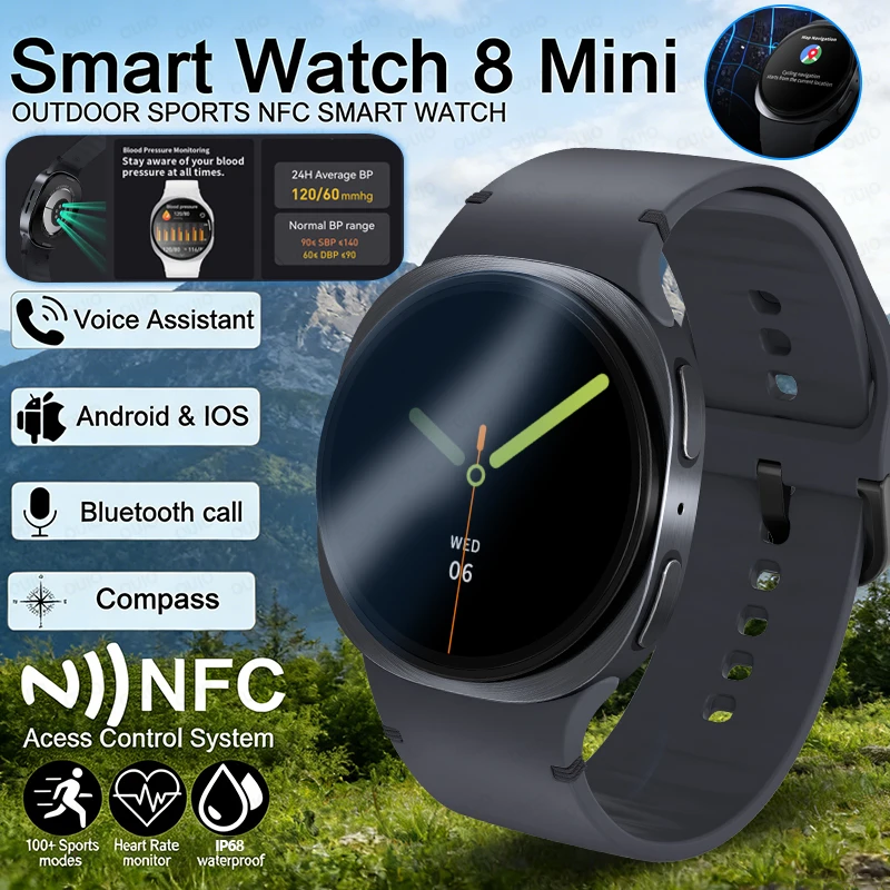 

2026 New Watches 8 Mini GPS Track Smartwatch Heart Rate Sleep Tracking Women's Health NFC SOS IP68 Waterproof Compass Smartwatch