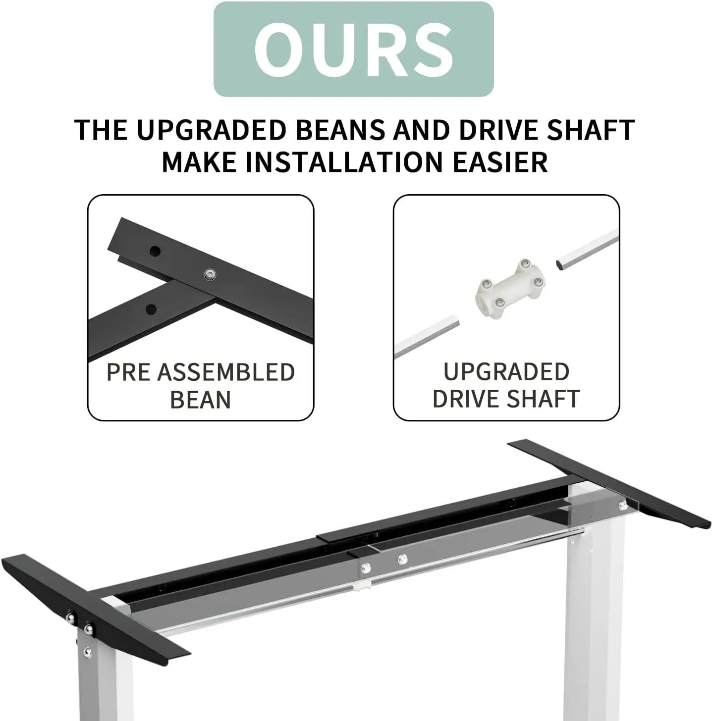 Electric Standing Desk 40x 24 Inches Height Adjustable Desk Computer  T-Shaped Metal Bracket with Memory Settings