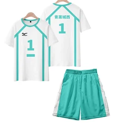 New Aoba Johsai High School Oikawa Tooru T-shirt Nekoma Haori Cospaly Costume Men Inarizaki Karasuno T Shirt Short sleeve tee