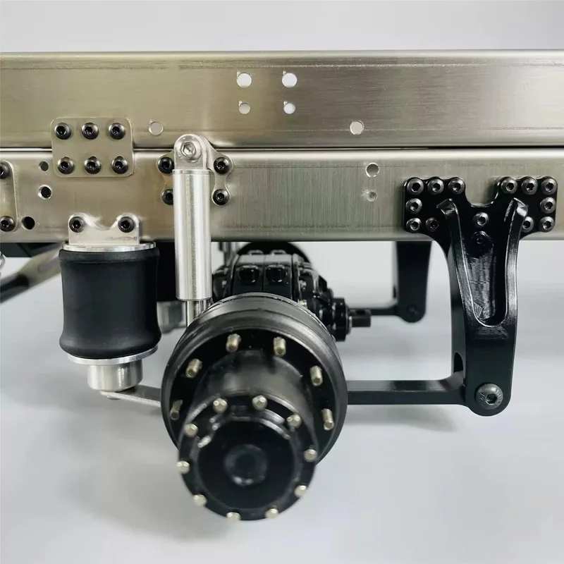 RC 1/14 Drag Head Mud Head Modifiziertes Simulations-Einzelbrücken-Doppel-Airbag-Federungssystem für Tamiya Tripper Truck DIY-Teile – Detail 2