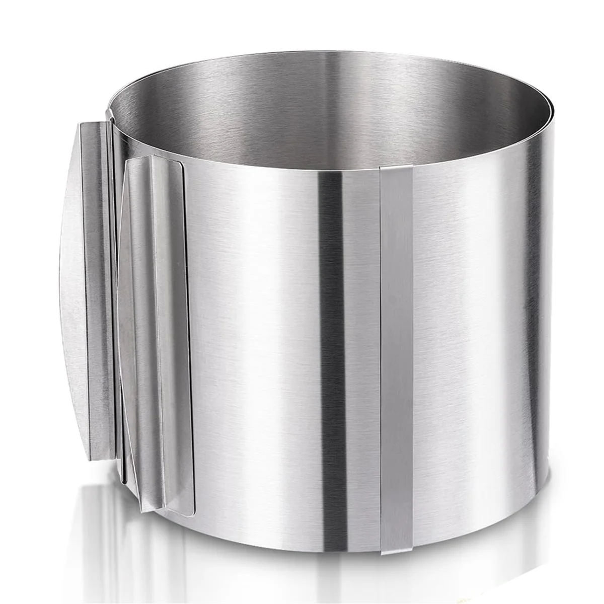 AT13 Adjustable Stainless Steel Cake Ring 6 to 12 Inches, 6 Inch High Stainless Steel Baking Rings, Round Cake Molds