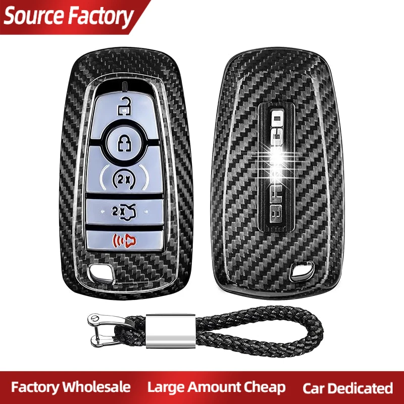 

Styling Mouldings Real Carbon Fiber Key Fob Cover for Ford Bronco Key Case Shell Protector for Ford Raptor F-150 Explorer Bronco