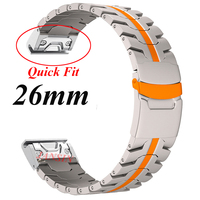 26mm Garmin Stainless Steel Strap For Fenix 8 7X Pro 6X 5X Plus Easy Fit Watch Band Instinct 2X Solar Tactix7 Quatix7X Wristband