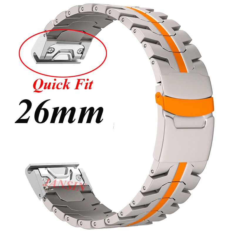 26mm Stainless Steel Strap For Garmin Fenix 9 Pro 8 7X 6X 5X Plus 47mm 51mm EasyFit WatchBand Instinct 2X Solar Tactix7 Quatix7X