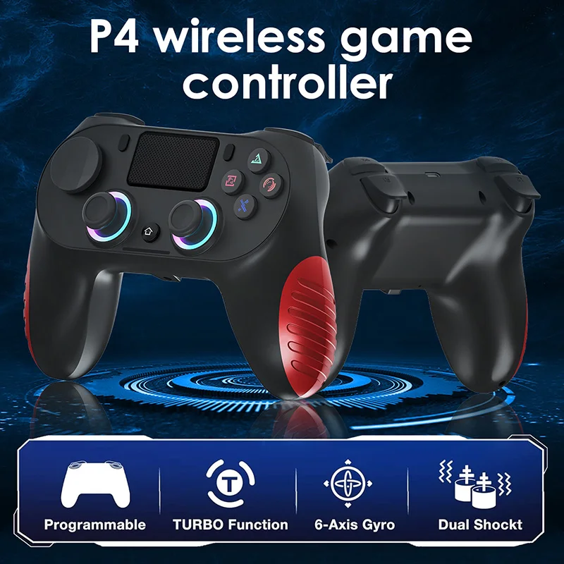 

Bluetooth-Compatible Game Controller for Ps4/Ps3/Wireless Gamepad For PC Dual Vibration Joystick For IOS/Android/Steam Deck