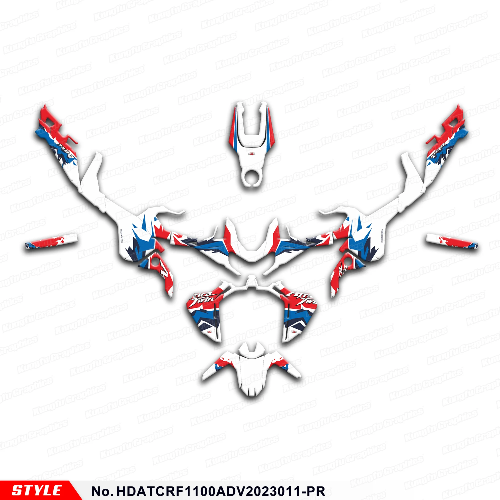 

JY RACING Adhesive Sticker Racing Graphics for Honda Africa Twin CRF1100L Adventure SPORTS 20 21 22 23, HDATCRF1100ADV2023011-PR