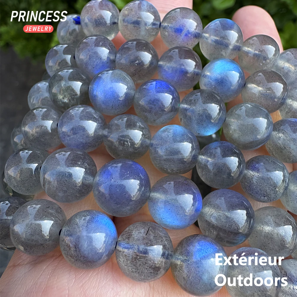 Natural Madagascar Labradorite Beads para Fazer Jóias, Pedras Preciosas Soltas, Azul, DIY, Atacado, Presente Surpresa, 5A