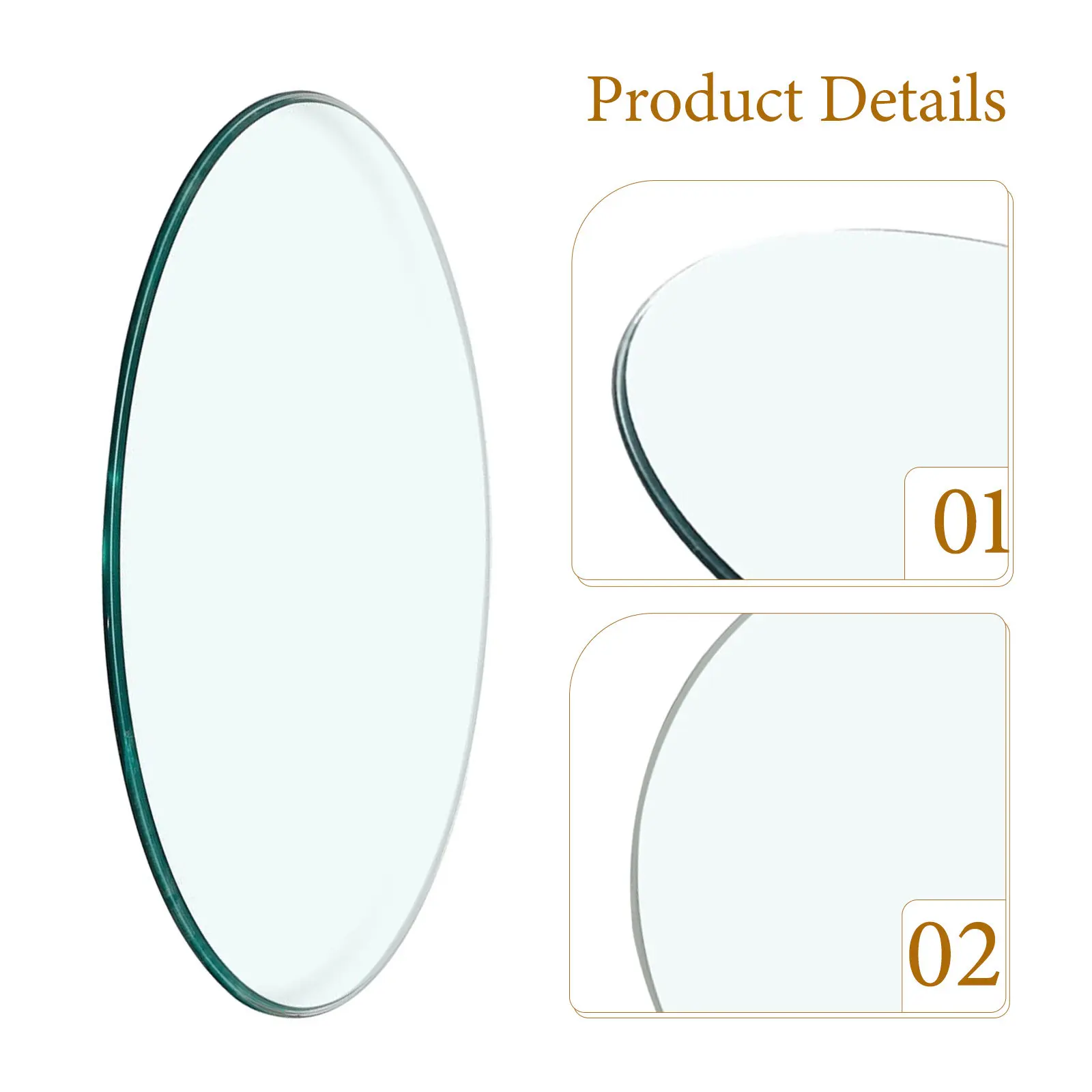 High Strength Round Tempered Glass Table Top 32Cm Clear Surface Protector Replacement for Coffee Dining Patio End Tables