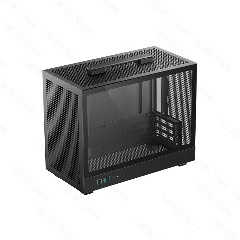 Compact CH160 ITX Case – Mesh Side & Handle, Versatile Support for Long GPU, ATX PSU & Type-C