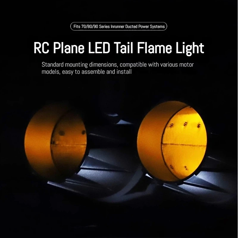 Gesimuleerde Vlam Uitlaat Licht Set voor Flying Wing II (70/80/90 Universeel) Interne Kanaal Licht LED Kit Model Upgrade Onderdelen