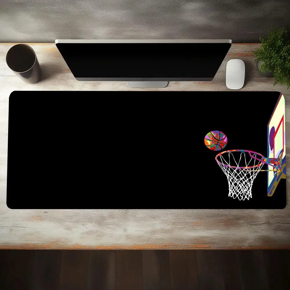 

Basketball Design Mouse Pad Large Computer Office Game Table Mat XXL Rubber Anti-slip Stitched Edge Keyboard Mats Long Desk Pads