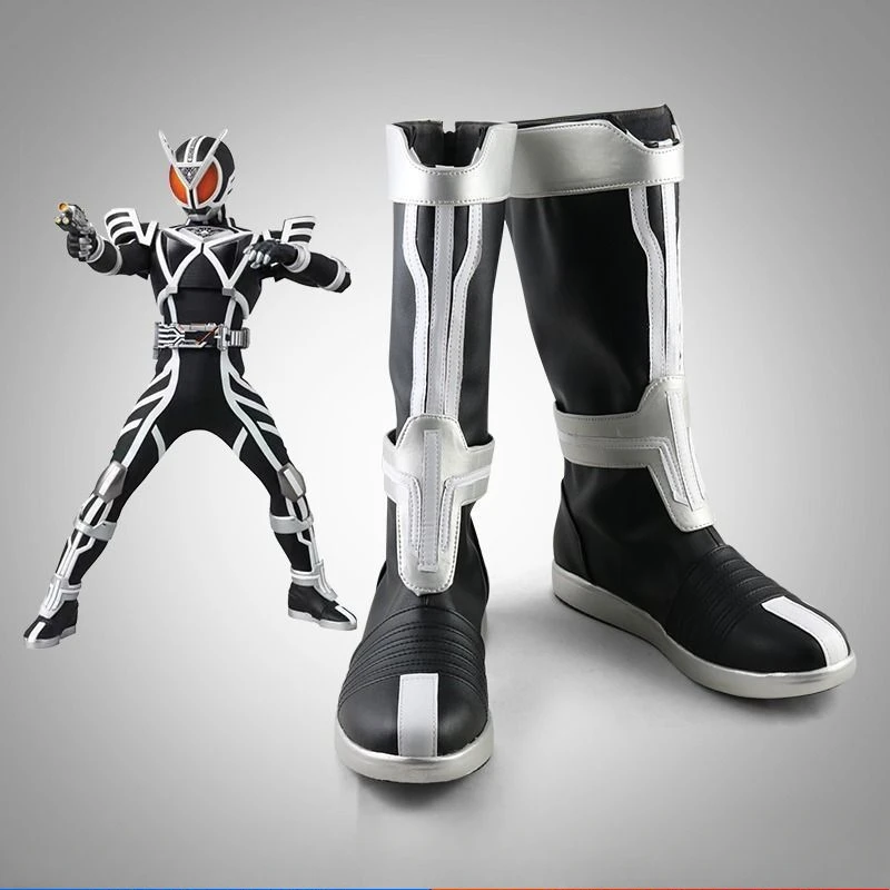 Kamen Rider Delta Cos Men's Shoes, Anime Cosplay Boots Customized