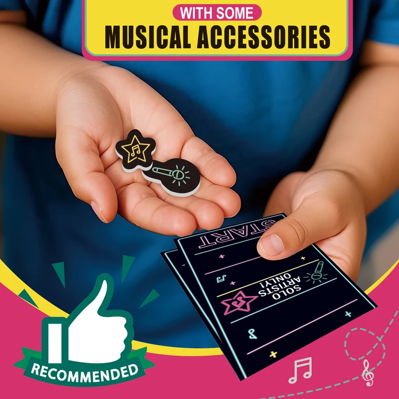 Lucky Egg Emocionante Grab The Mic The Family Karaoke Game Juego de mesa para 2 a 10 jugadores para cantantes malos - 250 cartas líricas