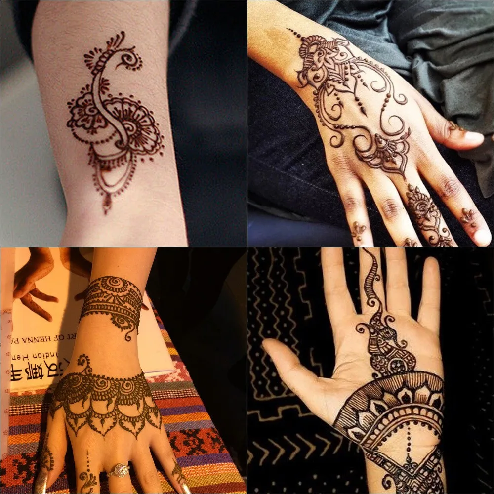 Indian Hana tattoo stickers, vermilion lace tattoo stickers, European and American style disposable stickers, waterproof and swe