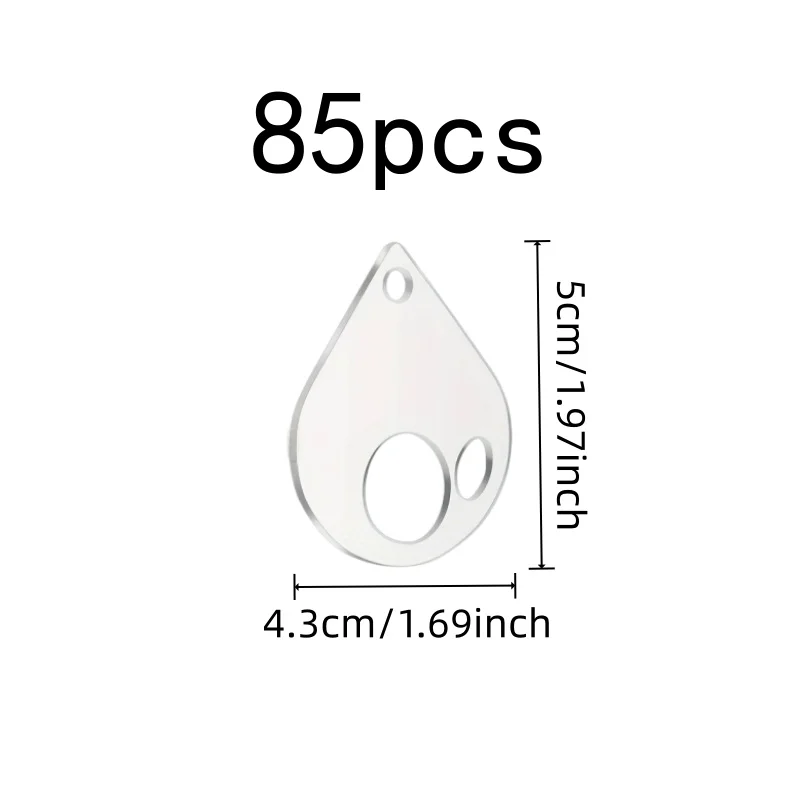85 pcs Floss Winding Cards, Water Drop Shape Design, Floss Classification Hand Sewing Thread Sorting, Easy Thread Winding