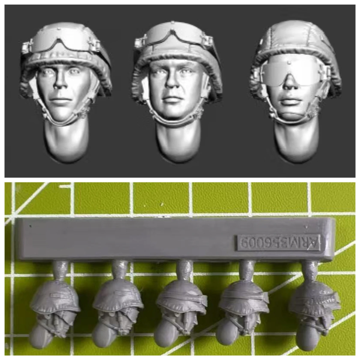 

5 Pieces of 1:35 Die-casting Resin Model Kit Soldier Model Head Replacement Modification Unpainted