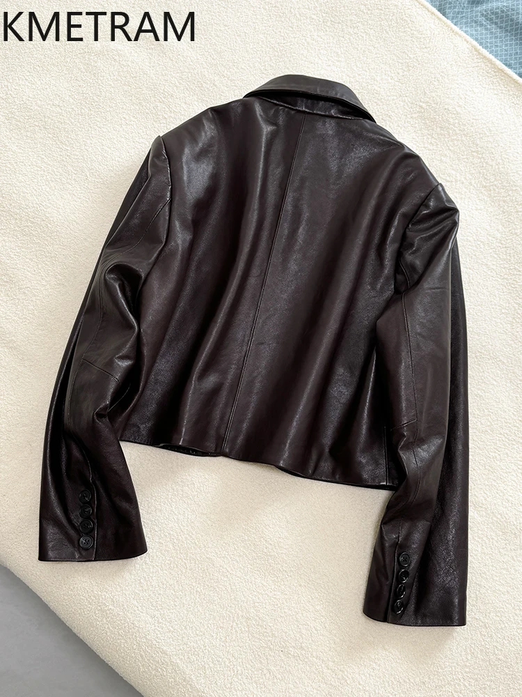 100% huile cire peau de mouton vestes femme haute qualité courte veste en cuir 2025 nouveau dans les vêtements d'extérieur automne femmes vêtements Abrigos