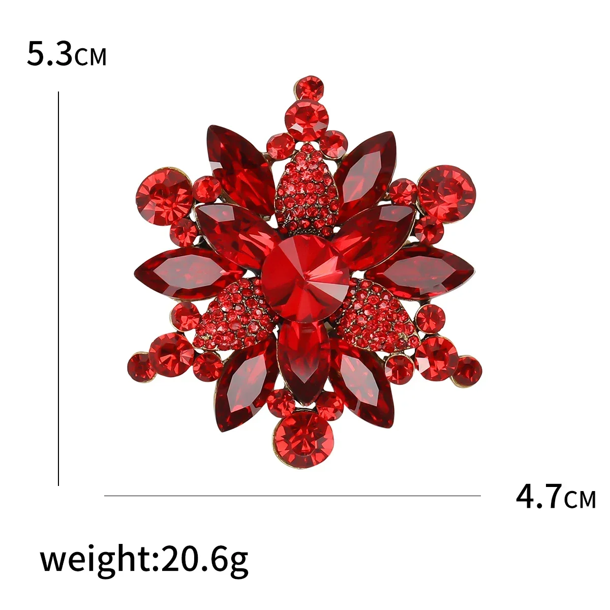 Beaut&Berry Fashion Rhinestone Flower Brooches for Women 9-color Snowflake Party Casual Brooch Pin Gifts