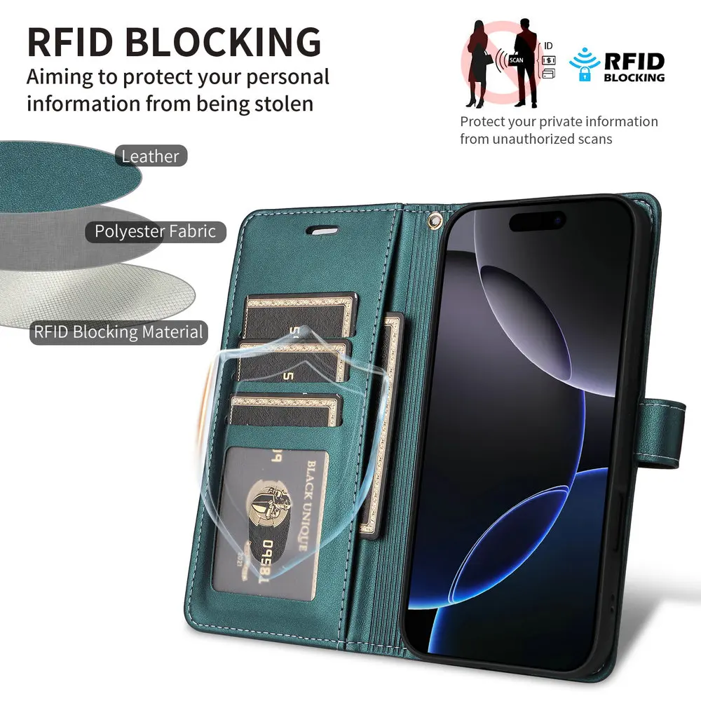 6-Card Leather Wallet Funda for Samsung Galaxy S25 Ultra S25 Edge S 25 Plus S24 FE S23 Ultra S22 S21 S20 FE 21 23 24 Phone Case
