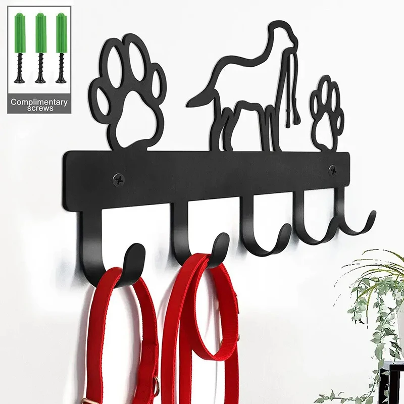 

Metal Paw Pet Dog Hanger 5 Hooks Coat Key Lead Leash Wall Rack Holder Organizer Towel Rack Organizer Storage Rack