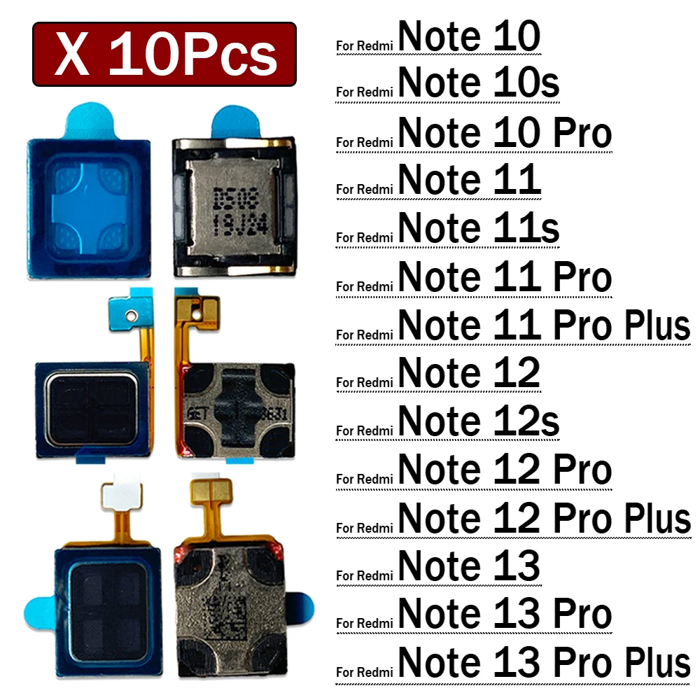 

10 шт., наушник, динамик, звуковой приемник, гибкий кабель для Xiaomi Redmi Note 10 10s 11 11s 12s 13 Pro Plus 4G 5G