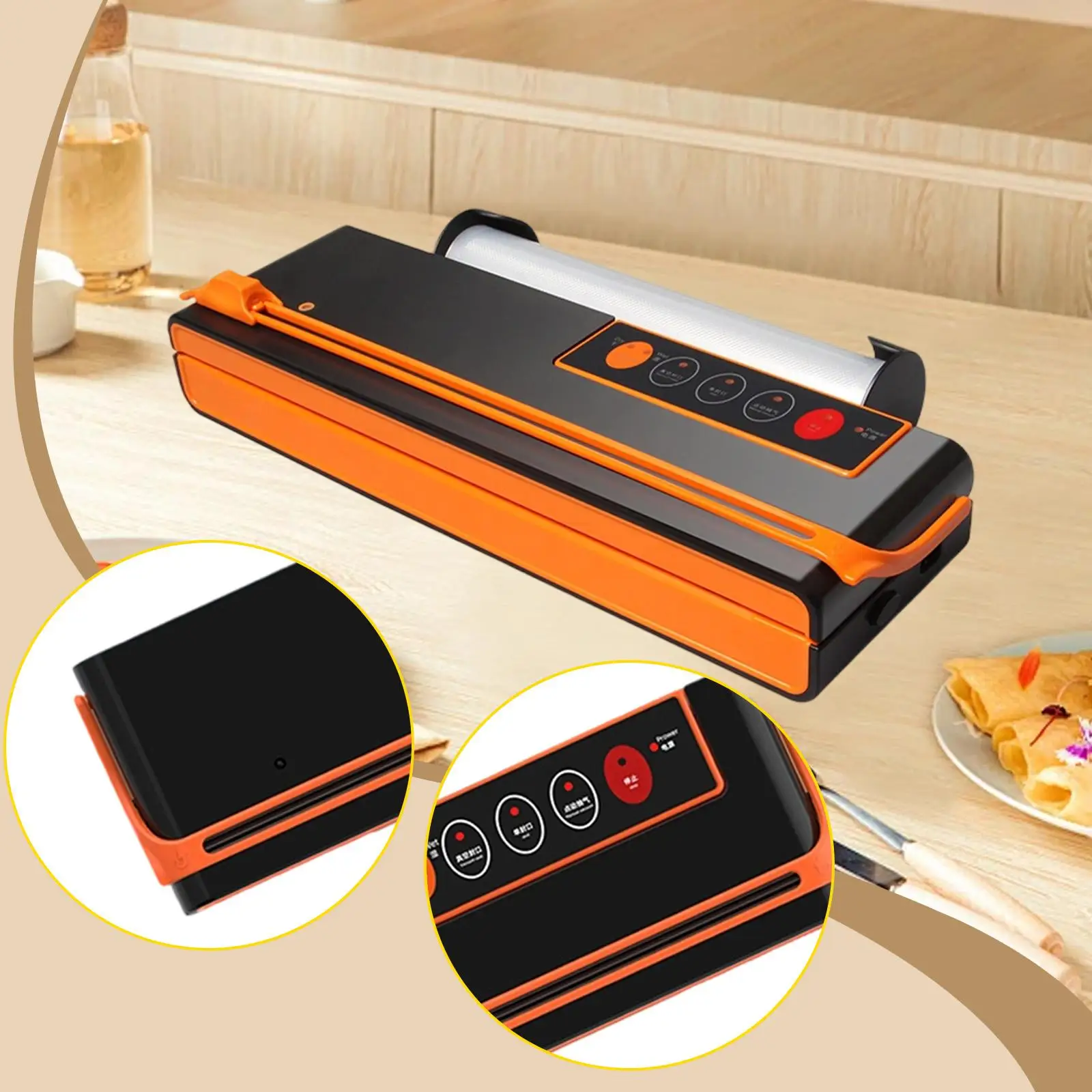 

Vacuum Sealer Machine Packaging Machine Compact Food Packer for Fruits,Bread Snacks