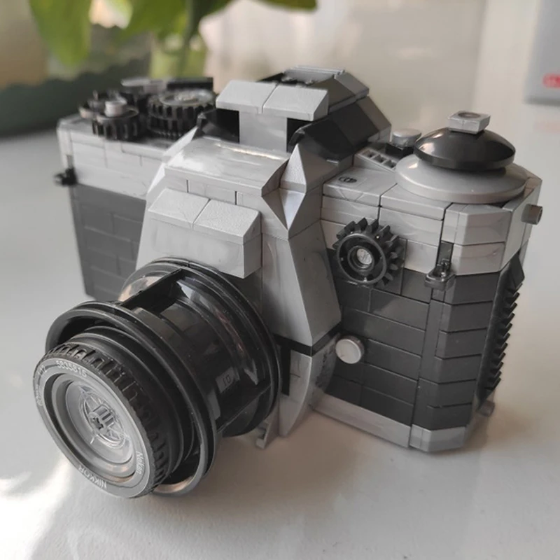 3D Model DIY Mini Blocks Bricks Building Vintage Series Advanced Digital SLR Camera Long Lens Photo Machine Toy for Children