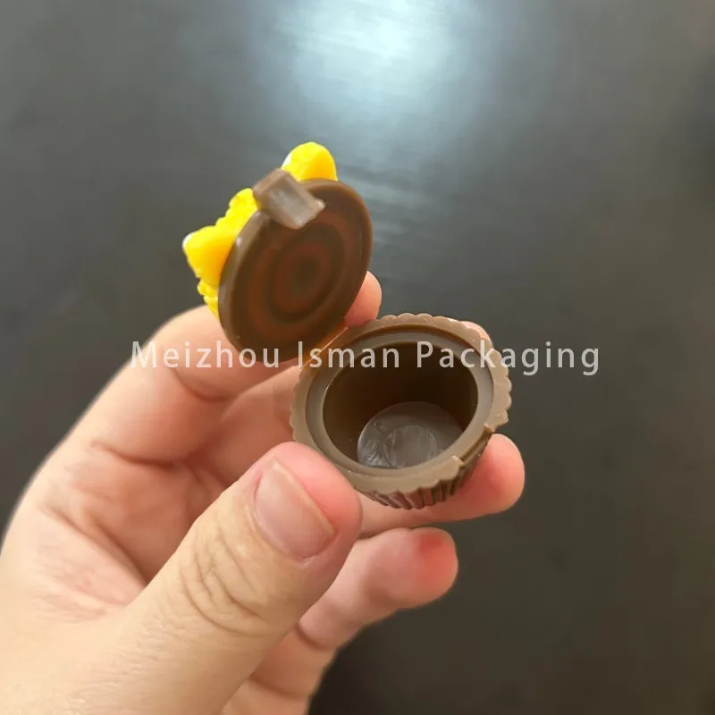 50개 플라스틱 컵 케이크 모양 빈 용기 귀여운 화장품 립밤 병 포장 귀여운 어린이 립스틱 케이스 립 스크럽 용기 3g