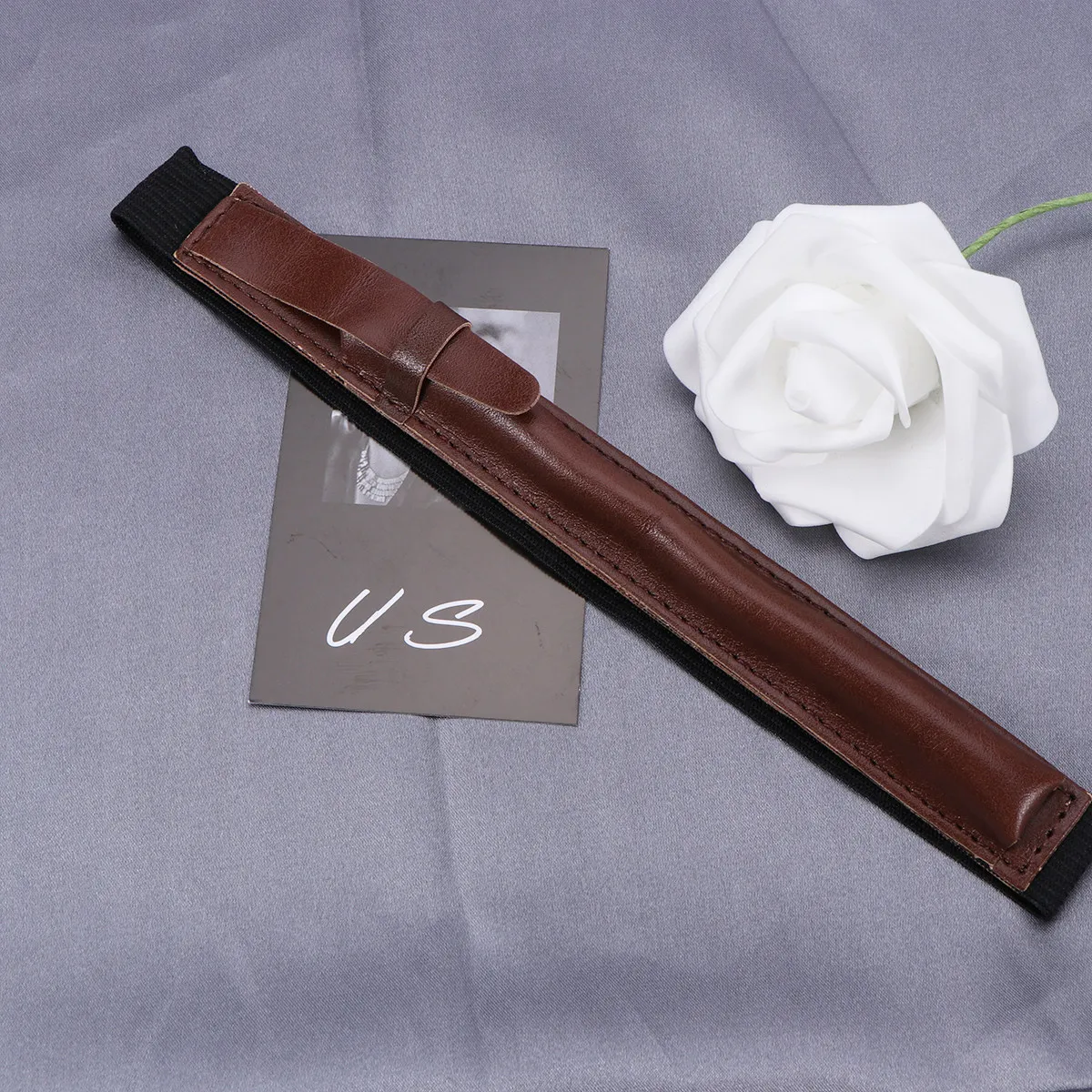 Capacitive Stylus Pen Cover Premium PU Pencil Holder for Pencil Coffee Color Travel Case Protective Sleeve Elastic