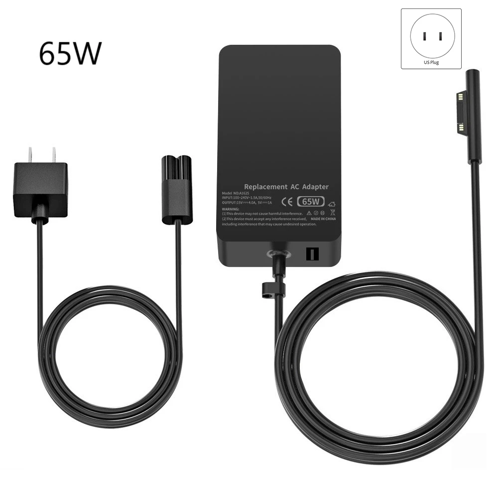 อะแดปเตอร์แม่เหล็ก65W 15V/4A 2.Charger LAPTOP สำหรับหนังสือ2/3แล็ปท็อป3โปร X/7/6 (สหรัฐ