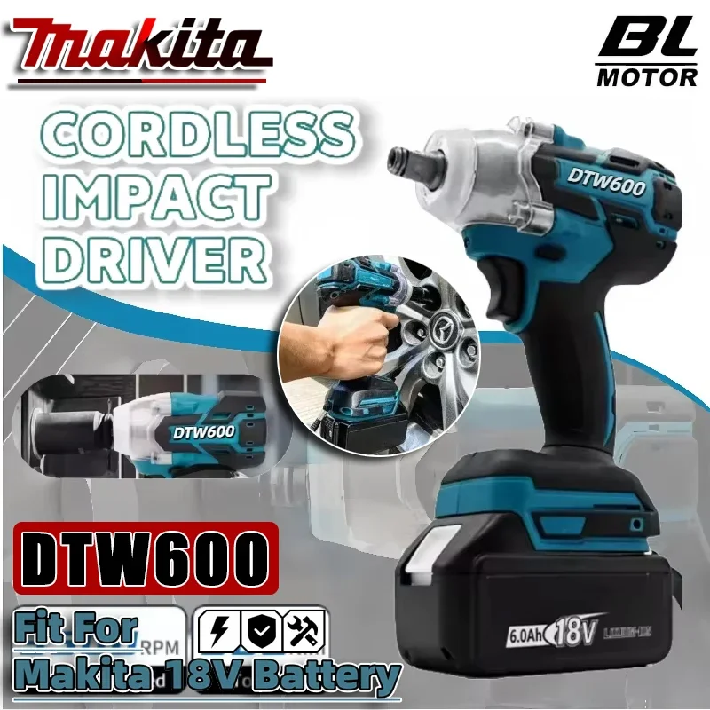

Электрическая отвертка Makita DTW600, бесщеточная, перезаряжаемая, совместимая с аккумулятором Makita 18В.