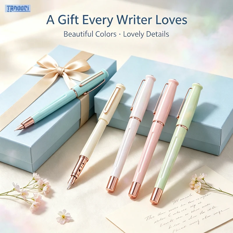 TANOOCI Misty Macaron Fountain Pen Set,Magnetic Closure Macaron Pastel 0.5mm Quick Drying Ink Smooth Writing For Penmanship,Sign