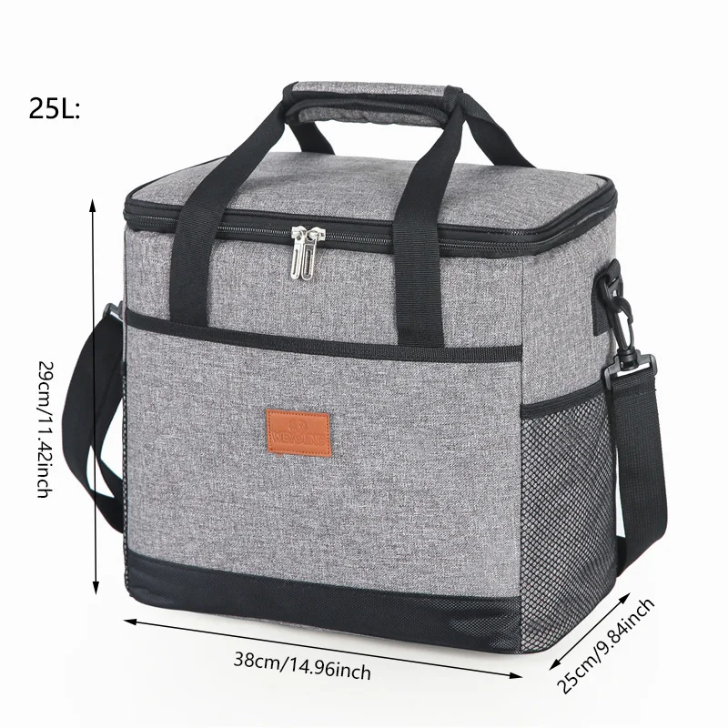 15L/25L Large Capacity Leakproof Lunch Bags Box for Women Men Portable Tote Insulated Picnic Cooler Bag with Shoulder Strap