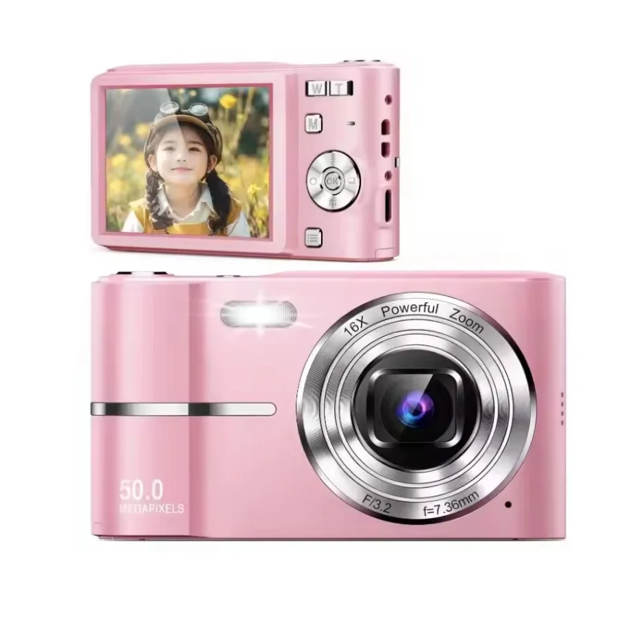 

1080P Digital Camera Autofocus Vlogging Camera Kids 50MP 16X Digital Zoom Anti-Shake Children Travel Selfie Camera for Kid