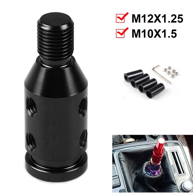 

Universal Car Manual Gear Shift Knob Adapter For M10x1.5/M12x1.25 Thread Aluminum Alloy