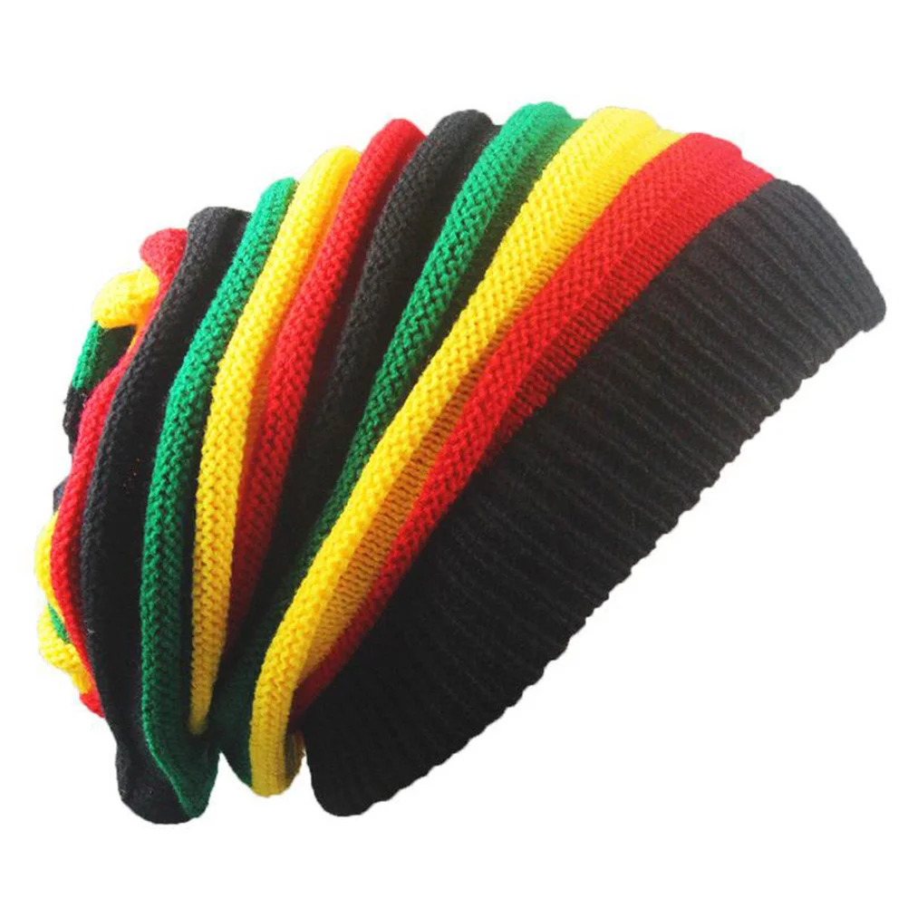 

Colorful Winter Wool Beanie Hat Knitted Soft Stretch Acrylic Fiber Liner One Size Fits Most Cold Weather Hip-Hop Caps Unisex