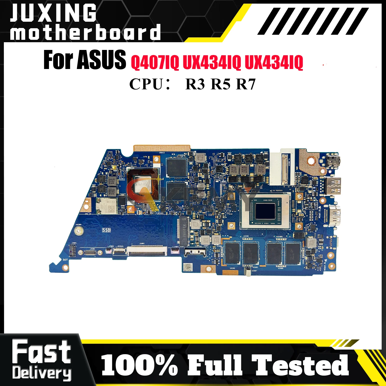 

UX434IQ Laptop Motherboard For ASUS ZenBook Q407IQ UX434IQ UX434I Notebook Mainboard With R3 R5 R7 CPU 100% tests OK fast ship