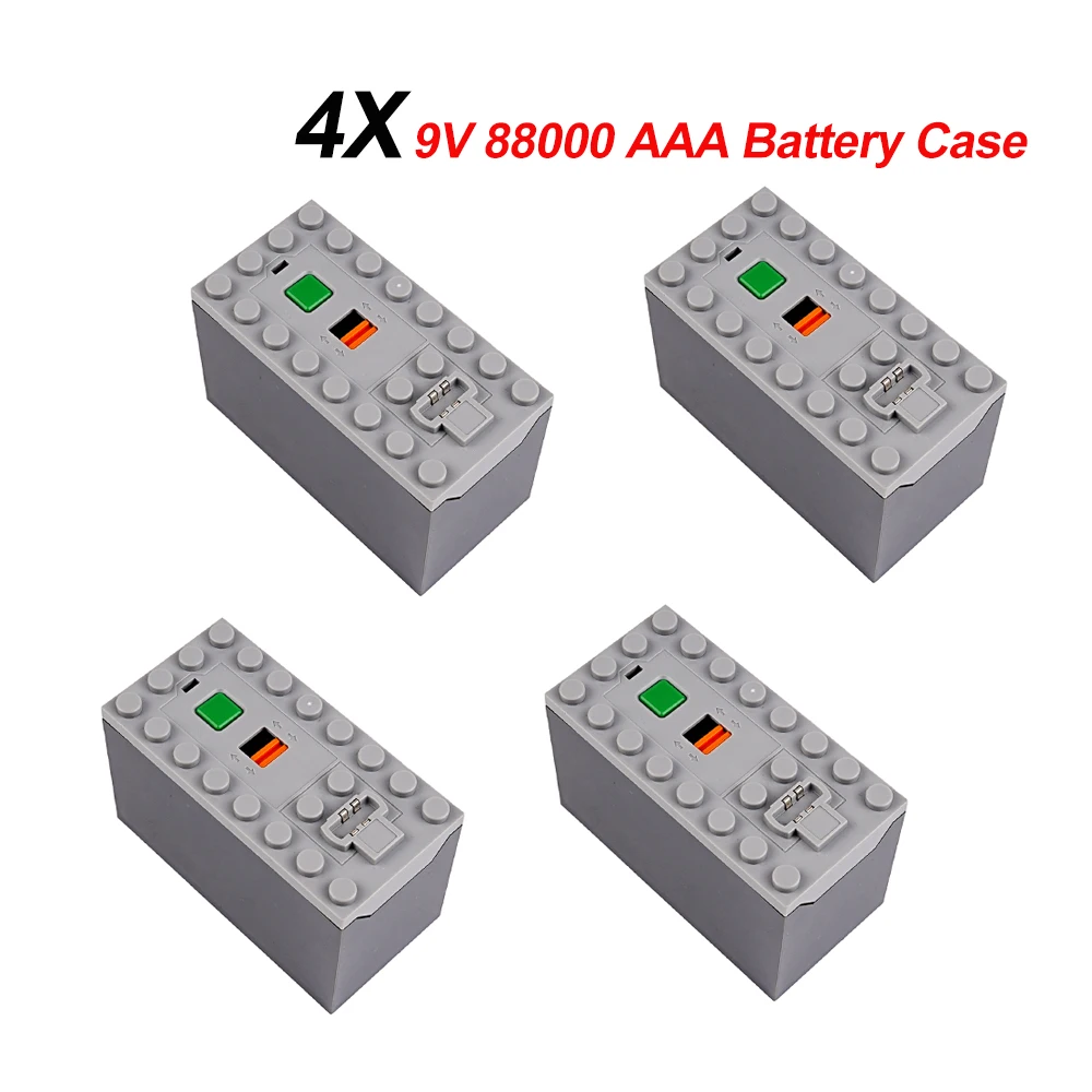

4pcs MOC 9V AAA Battery Box Technical Car Train Power Functions AAA Battery Case, Building Block Kids Gift for le.goeds 88000