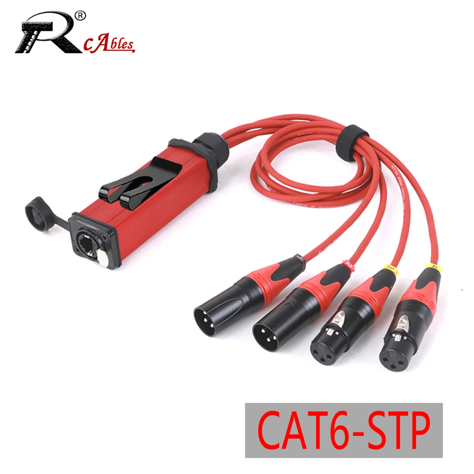 

Network Converter RJ45 CAT6 Shielded to 4 Channel 3Pin XLR 2 Male&2 Female Connector Multi Network Receiver Cable for Speaker