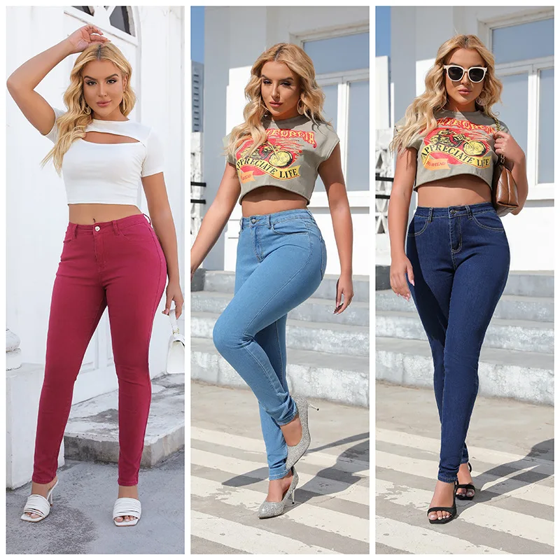 Pencil Pants Skinny Jeans Women Super Stretch Denim Sexy Slim Fashion Trousers Streetwear Low Waist Pants Retro Commuter