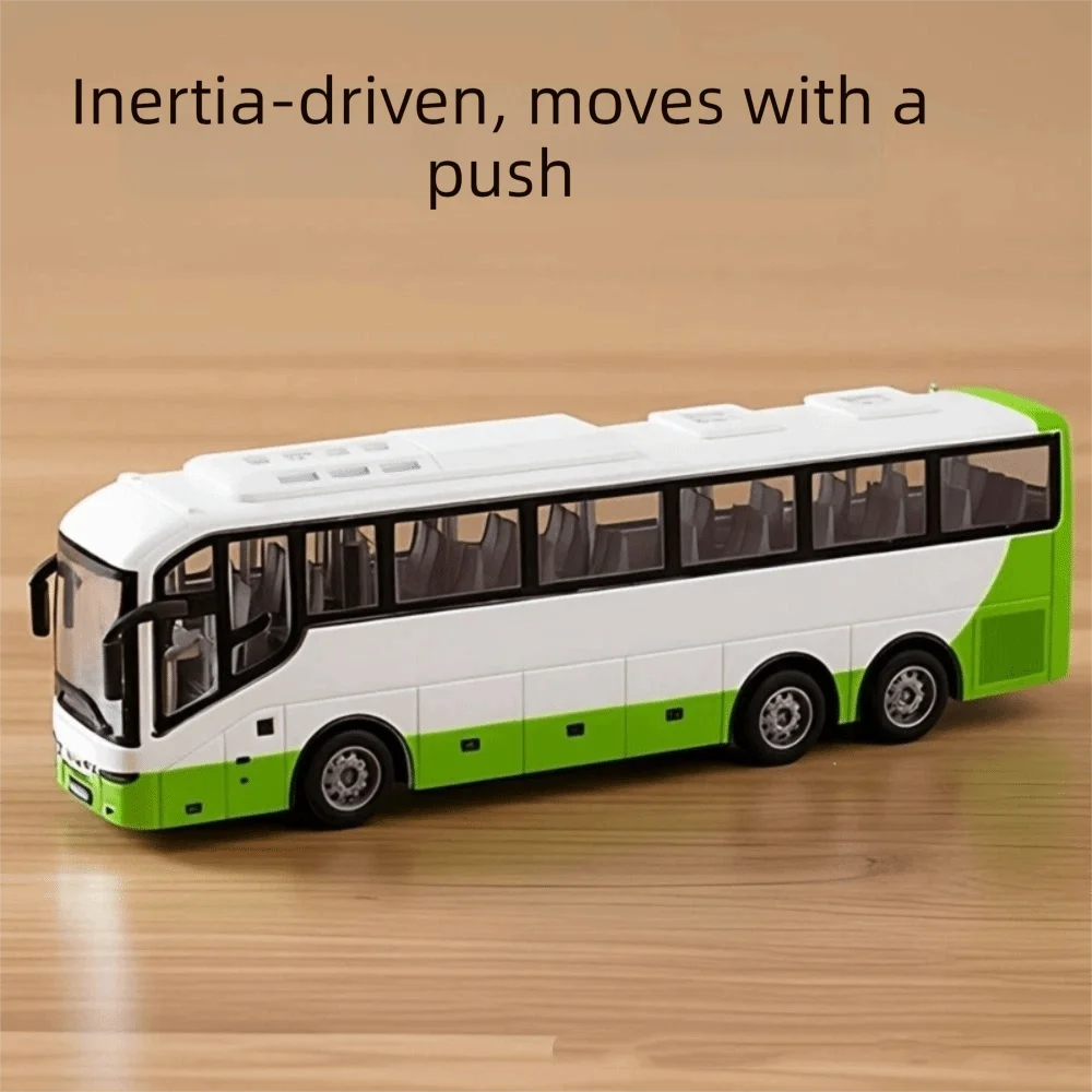 12.5 Inch School Bus Model Car 1/16 Scale Plastic Material Bus Model Car Pull Back Multi-color Inertia City Bus