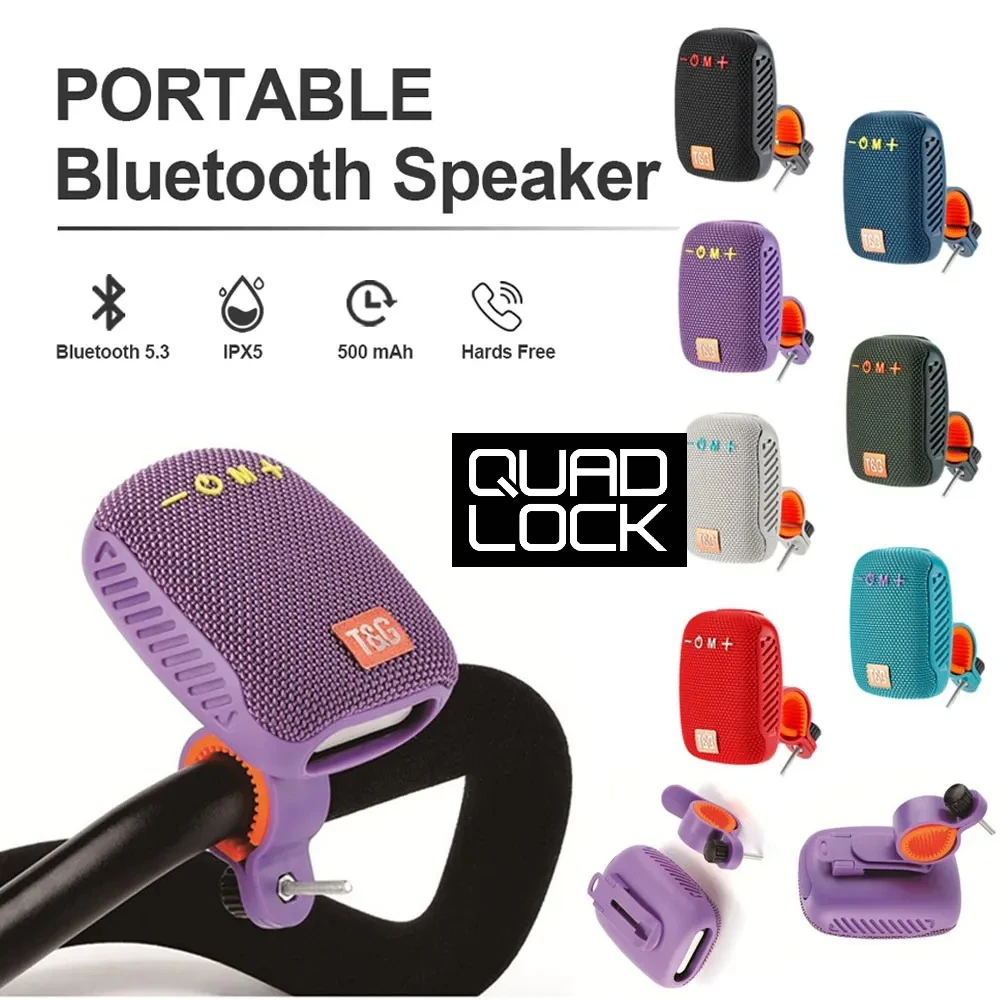

QUAD LOCK Outdoor Bicycle Bluetooth Speaker Portable Wireless Sound Box Rechargeable Handlebar Speaker Waterproof