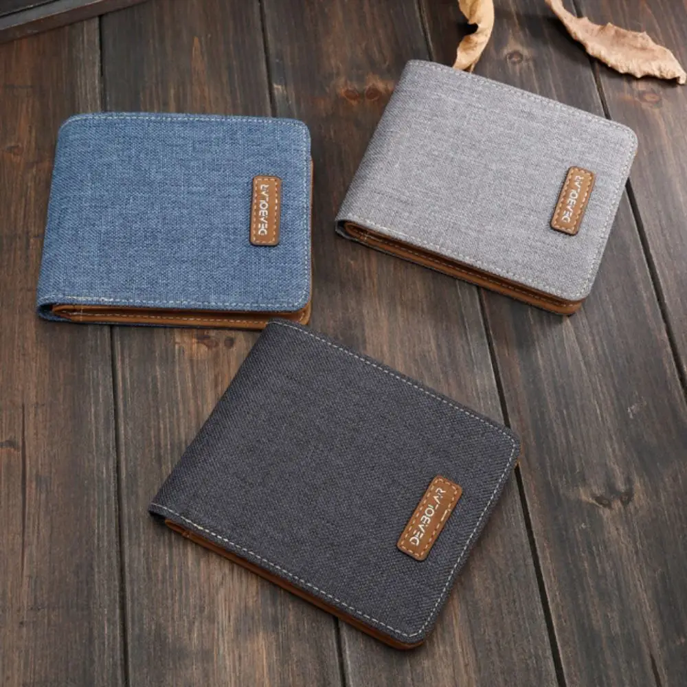 جديد قماش الرجعية الرجال المحفظة رقيقة جدا خفيفة الوزن عملة المحفظة لينة ضئيلة المحفظة المال كليب الرجال