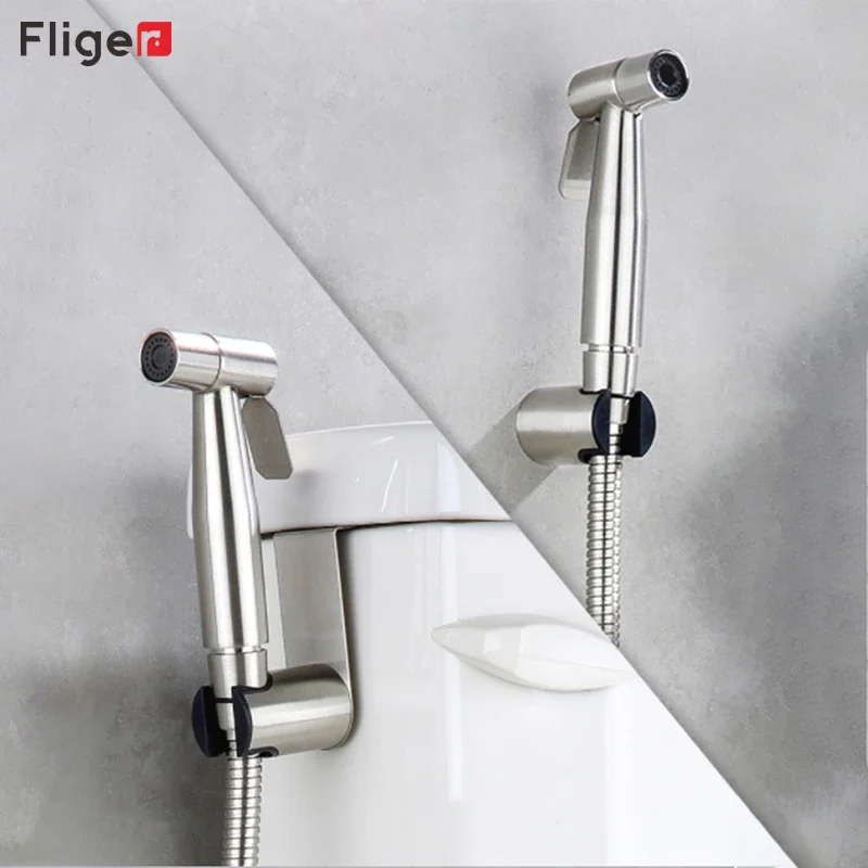 Fliger Stainless steel Bidet Faucet Single Cold Toilet hygienic shower hand held bidet sprayer for toilet Shower Tap Washer